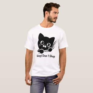 T-Shirt mit Katzenpfotenabdruck 'Adoptiere nicht k