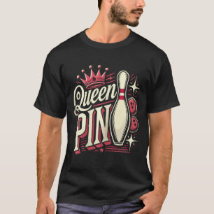 T-Shirt mit Königinnennadel für Bowling-Ligabowler