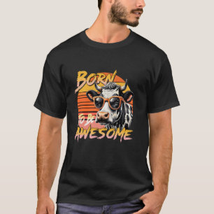 T-Shirt mit Kuh-Motiv für Kuhliebhaber im Vintage-