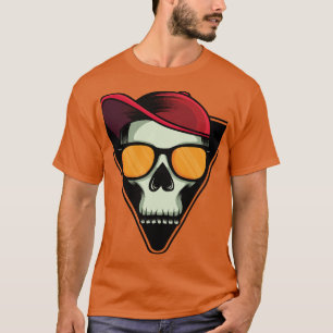 T-Shirt mit kühnen Totenkopf-Kunstprint
