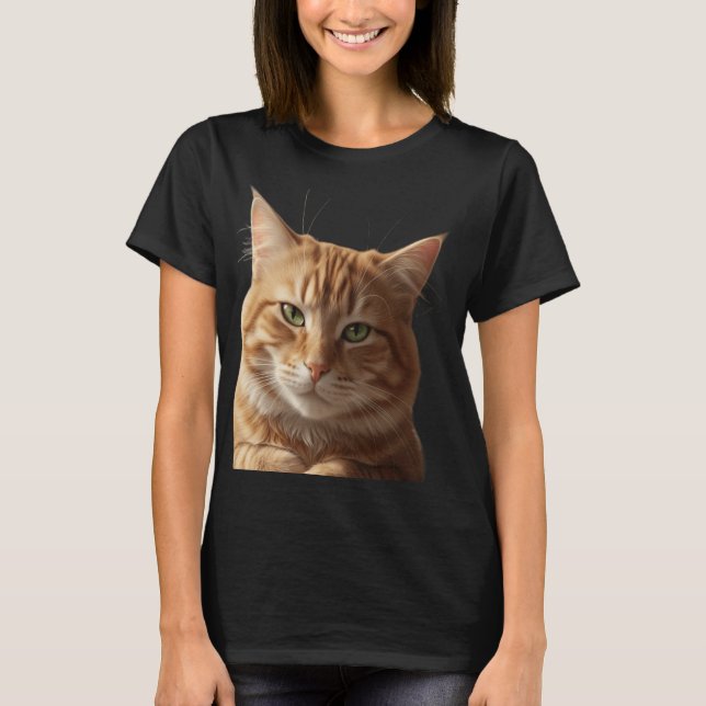 T-Shirt mit kühner Katzengesicht – Fierc und Styli (Vorderseite)