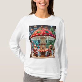 T - Shirt mit langer Hülle: Weihnachts-Pilz
