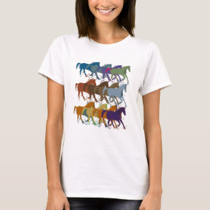 T-Shirt mit Laufpferden, landwirtschaftliche Natur