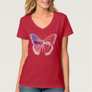 T - Shirt mit lebhaften oder weißen Schmetterlinge