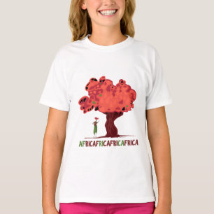 T-Shirt mit Mahagoni und Frauen aus Afrika