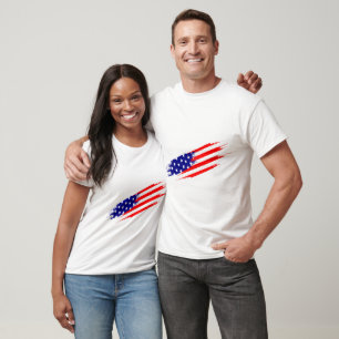 T-Shirt mit maßgeschneidertem amerikanischem Flagg