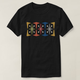 T-Shirt mit Mid-Century-Modern-Cosmic-Starburst-De