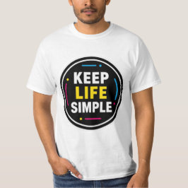 T-Shirt mit minimalistischer Grafik 'Keep Life Sim