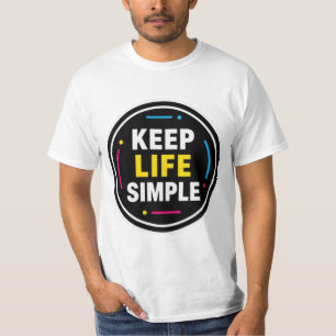 T-Shirt mit minimalistischer Grafik 'Keep Life Sim