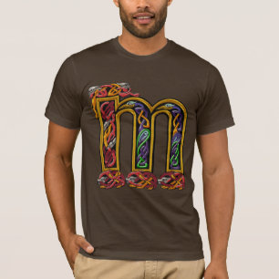 T-Shirt mit mittelalterlichem Buchstaben "M" für H