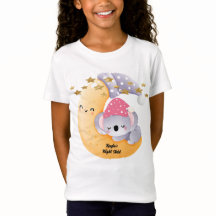 T-Shirt mit Mond und schlafendem Koala