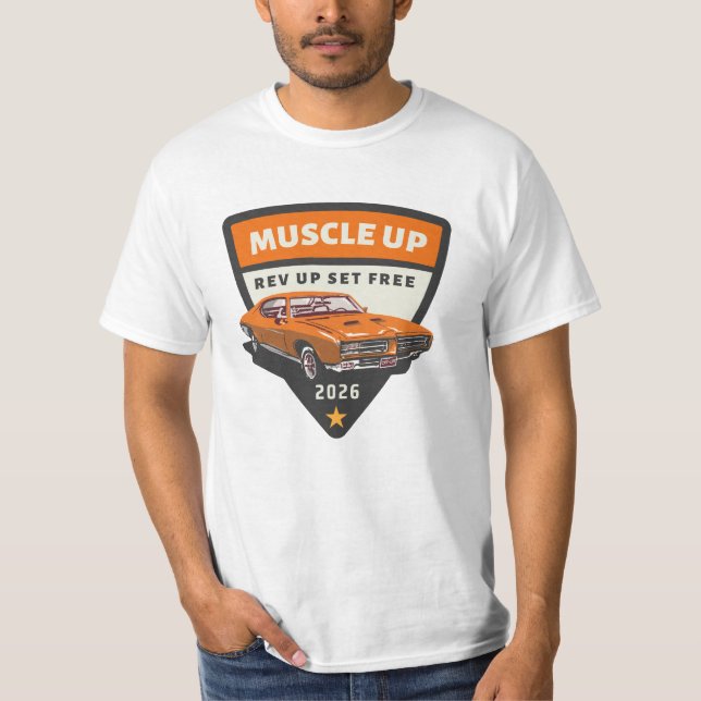 T-Shirt mit Muscle up Auto-Logo (Vorderseite)