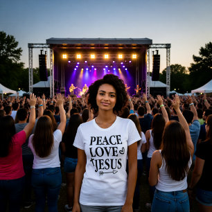 T-Shirt mit mutiger Glaubensbekundung 'Frieden Lie