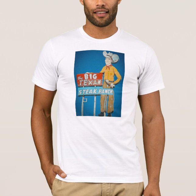 T - Shirt mit Neonzeichen des großen Texan (Vorderseite)