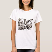 T - Shirt mit niedlicher Kolibri-Design