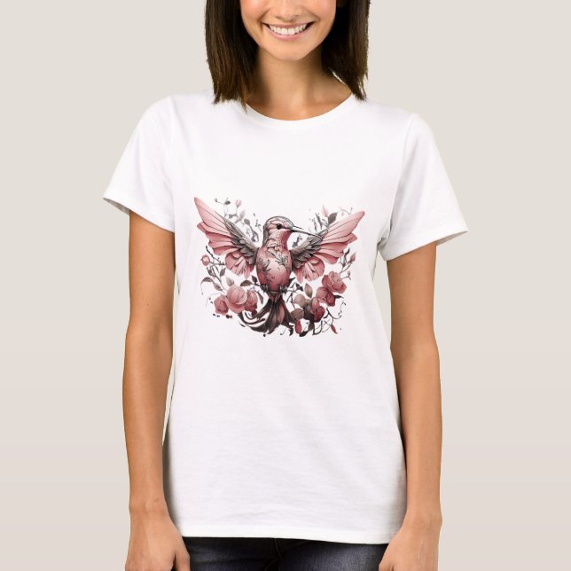 T - Shirt mit niedlicher Kolibri-Design (Vorderseite)