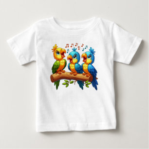 T - Shirt mit Niedlicher Parrot-Illustration