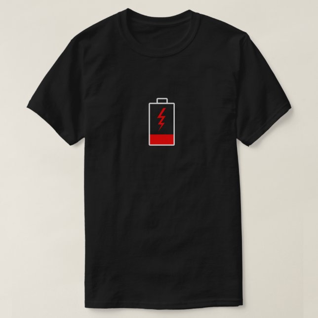 T - Shirt mit niedrigem Akku (Design vorne)