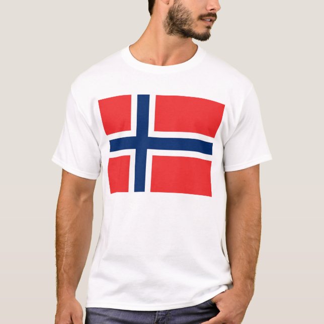 T Shirt mit norwegischer Flagge (Vorderseite)