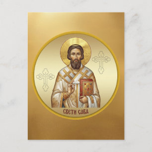 T-Shirt mit orthodoxer Ikone des Heiligen Sava Postkarte