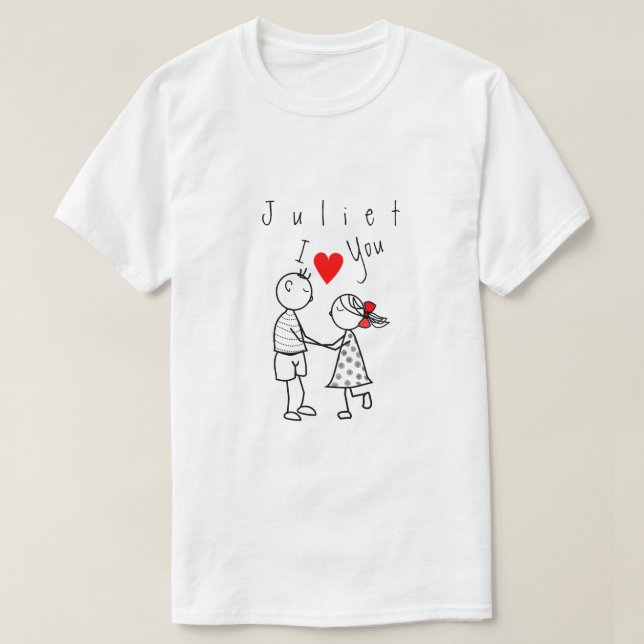 T - Shirt mit personalisiertem Namen mit Text - I  (Design vorne)