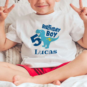 T-Shirt mit personalisiertem T-Rex für den 5. Gebu