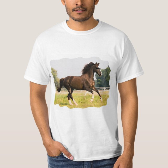 T-Shirt mit Pferd mit Sonnenbrille (Vorderseite)