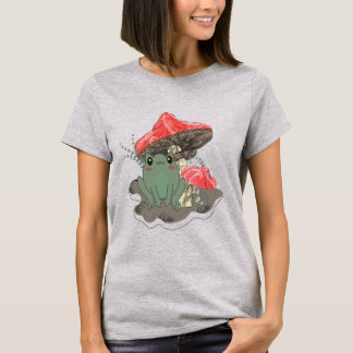 T-Shirt mit Pilz-Frosch-Druck-Design