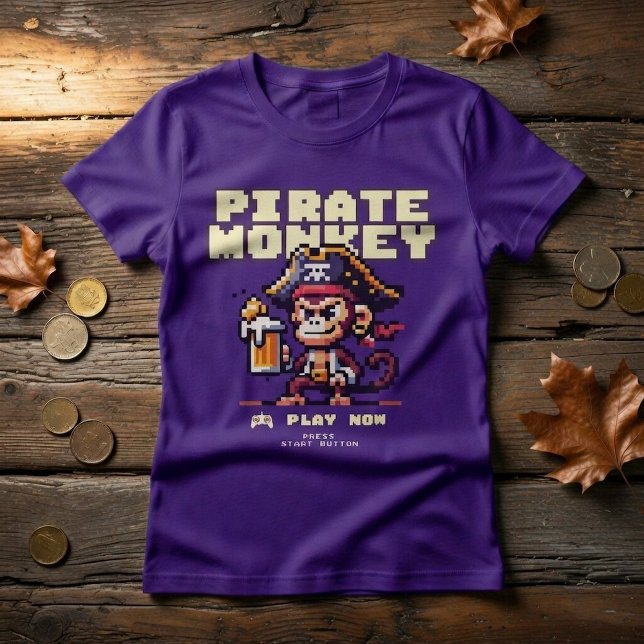T-Shirt mit Piraten-Affen aus Videospielen (Von Creator hochgeladen)