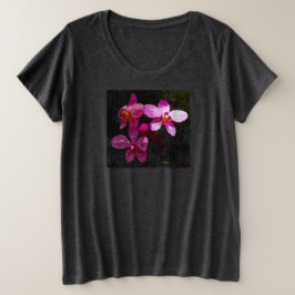 T-Shirt mit Plus-Größe für Frauen Lila Orchideen