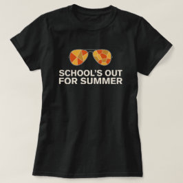 T-Shirt mit Retro-Sonnenbrille 'Schule ist aus'