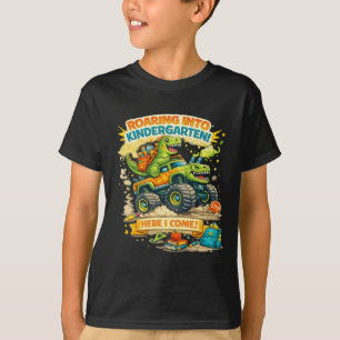 T-Shirt mit röhrendem Dino-LKW für den Kindergarte