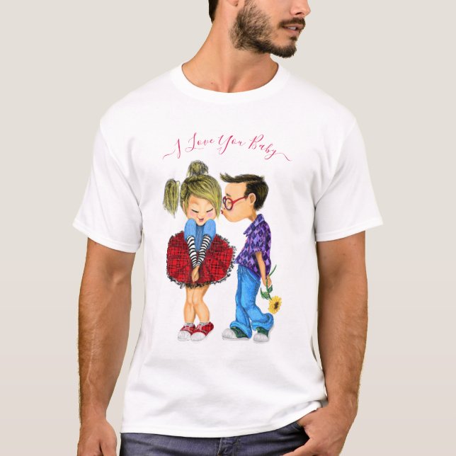 T - Shirt mit romantischem Paar - ich Liebe Sie (Vorderseite)