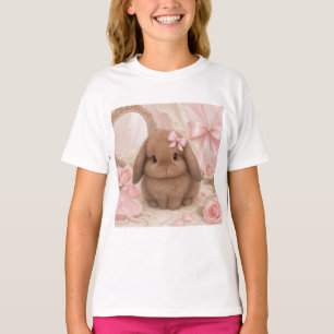 T-Shirt mit rosa Schleife und Coquette-Häschen 