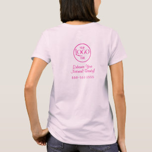 T-Shirt mit rosa Schriftzug für Mitarbeiternamen u