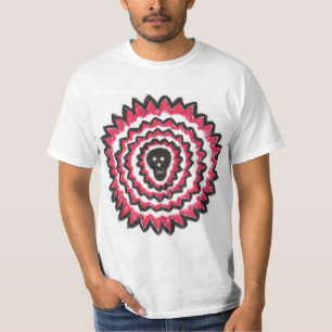 T-Shirt mit rotem und schwarzem Totenkopf