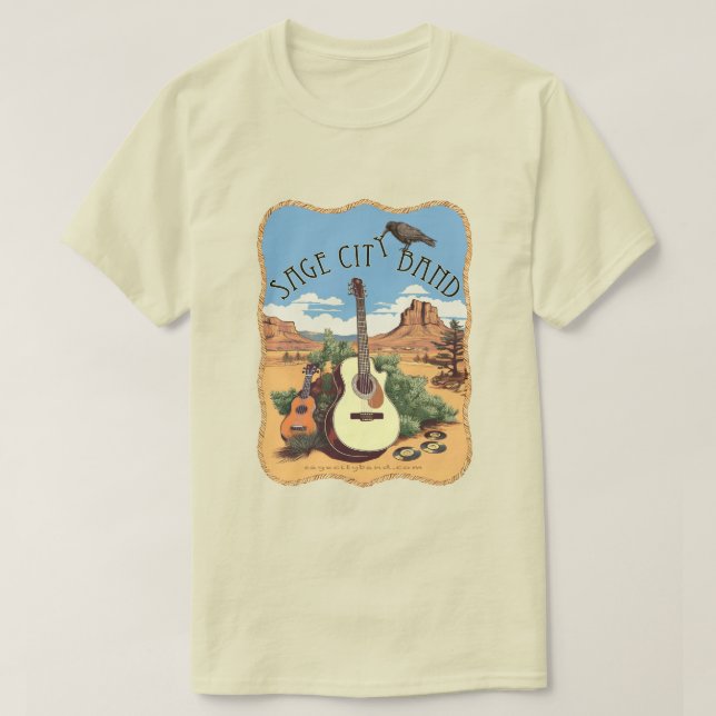 T-Shirt mit Sage City Band Design. (Design vorne)