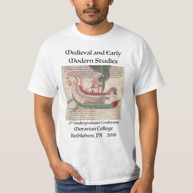 T - Shirt mit Schiff von mittelalterlichem (Vorderseite)