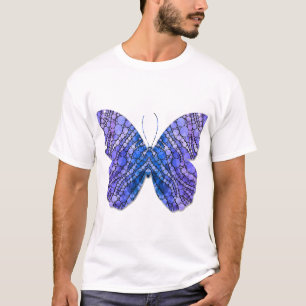 T-Shirt mit Schmetterlingsgrafik in Blau und Lila 