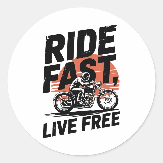 T - Shirt mit schnellem Live-Fahrrad Runder Aufkleber (Vorderseite)