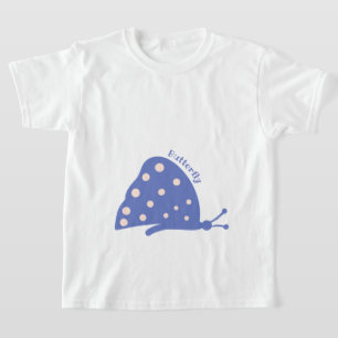 T-Shirt mit schönem minimalem blauen Schmetterling