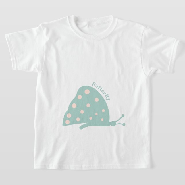 T-Shirt mit schöner minimaler grüner Schmetterling (Ablage )