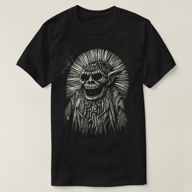 T - Shirt mit schwarzem und weißem Scratchboard (Design vorne)