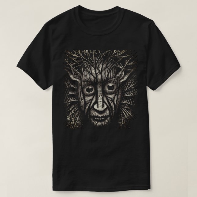 T - Shirt mit schwarzem und weißem Scratchboard (Design vorne)