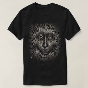 T - Shirt mit schwarzem und weißem Scratchboard
