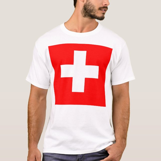 T Shirt mit Schweizer Flagge (Vorderseite)