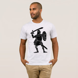 T-Shirt mit Silhouette eines mittelalterlichen Rit