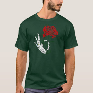 T-Shirt mit Skelett-Rosen-Braut-Tattoo-Design 