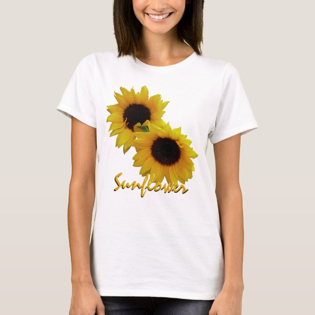 T - Shirt mit Sonnenblumen, Shirt für Sonnenblumen (Vorderseite)