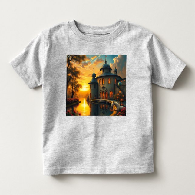 T - Shirt mit Sonnenuntergang (Vorderseite)